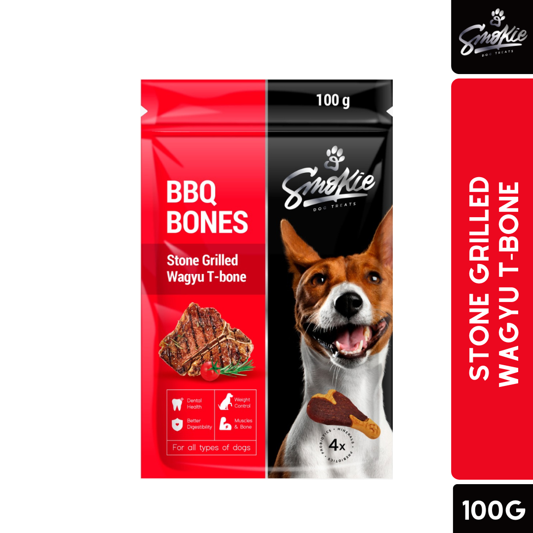 Smokie Dog Treats BBQ Bones Stone Grilled Wagyu T-Bone Steak 100g