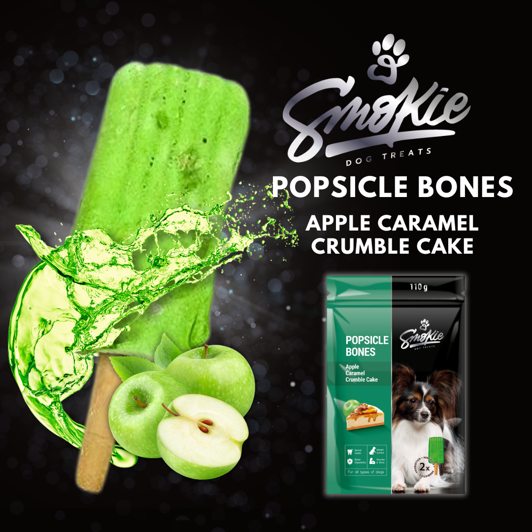 Smokie Dog Treats Popsicle Bones Apple Caramel Crumble Cake 110g