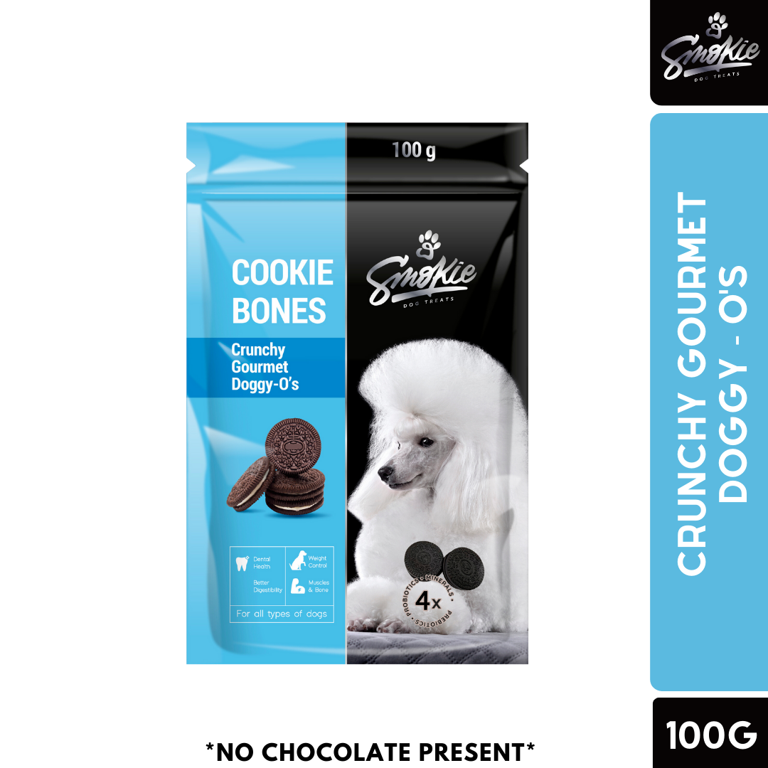 Smokie Dog Treats Cookie Bones Crunchy Gourmet Doggy-O's 100g